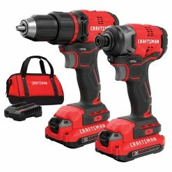 Cheap 😉 Craftsman V20 20-Volt Max Cordless Power Tool Combo Kit with Batteries and Charger - Brushless - Variable Speed 💯