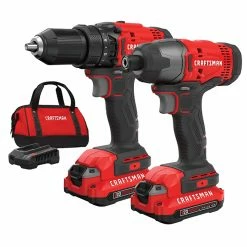 Buy 💯 Craftsman V20 20-Volt Max Cordless Power Tool Combo Kit with Batteries and Charger - 1500 RPM - 3100 BPM - Quick Change ✨
