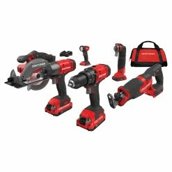 New ❤️ Craftsman 20-volt 6-Tool Combo Kit with Batteries and Charger - Cordless - 140 Lumen Light - Variable Speed 🌟