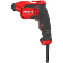 Best Sale 🔥 Craftsman 3/8-in Keyless Corded Drill - 7-amp Motor - 2500 RPM - Lock-On Trigger ⭐ -CRAFTSMAN Sales 2022 00276555e L