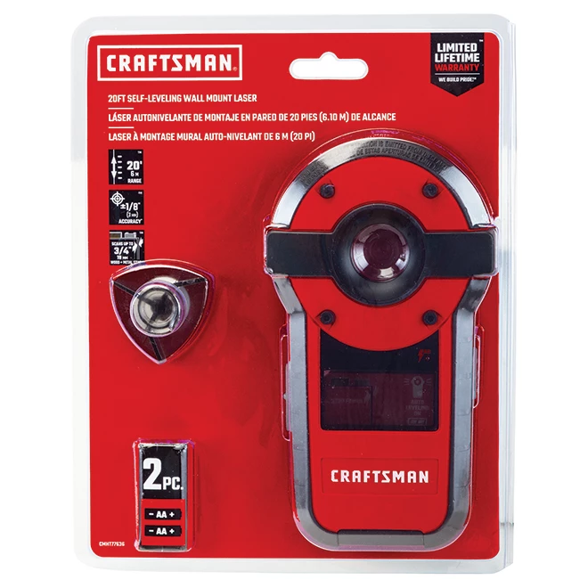 Flash Sale ❤️ CRAFTSMAN Self-Levelling Laser and Stud Sensor - 20' - Red and Black ✨ 4 Flash Sale ❤️ CRAFTSMAN Self-Levelling Laser and Stud Sensor - 20' - Red and Black ✨ - Image 4