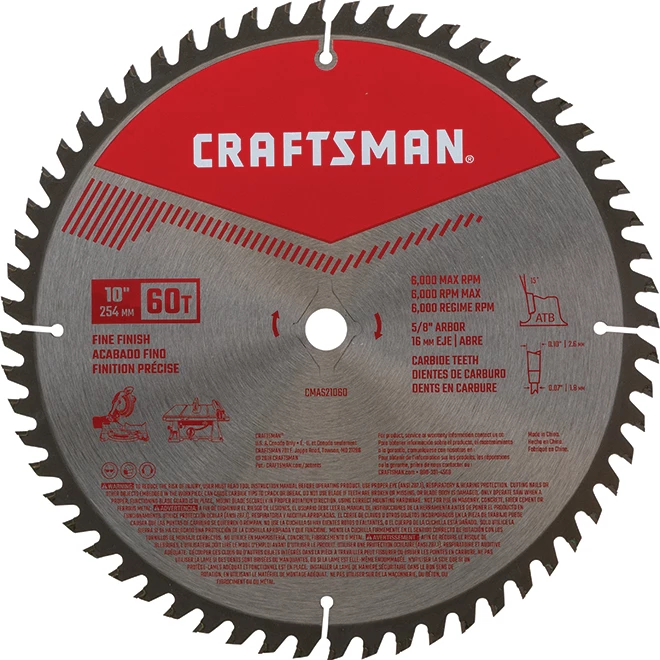 Best deal β Craftsman Circular Saw Blade - Carbide - Fine Finish - 60 Teeth - 10-in dia π 1 Best deal β Craftsman Circular Saw Blade - Carbide - Fine Finish - 60 Teeth - 10-in dia π