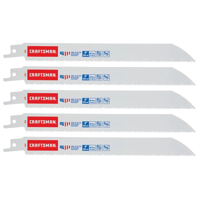 Outlet 😍 CRAFTSMAN Reciprocating Saw Blade - Bi-Metal - 8" x 50 TPI - 5/PK 👏 1 Outlet 😍 CRAFTSMAN Reciprocating Saw Blade - Bi-Metal - 8" x 50 TPI - 5/PK 👏