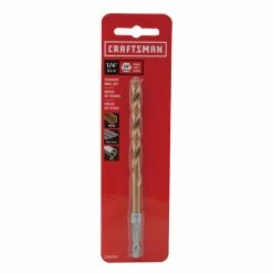 Cheap 🥰 Craftsman Jobber Length Drill Bit - Hex Shank - Titanium - 1/4-in Dia 😉 -CRAFTSMAN Sales 2022 00276909c L