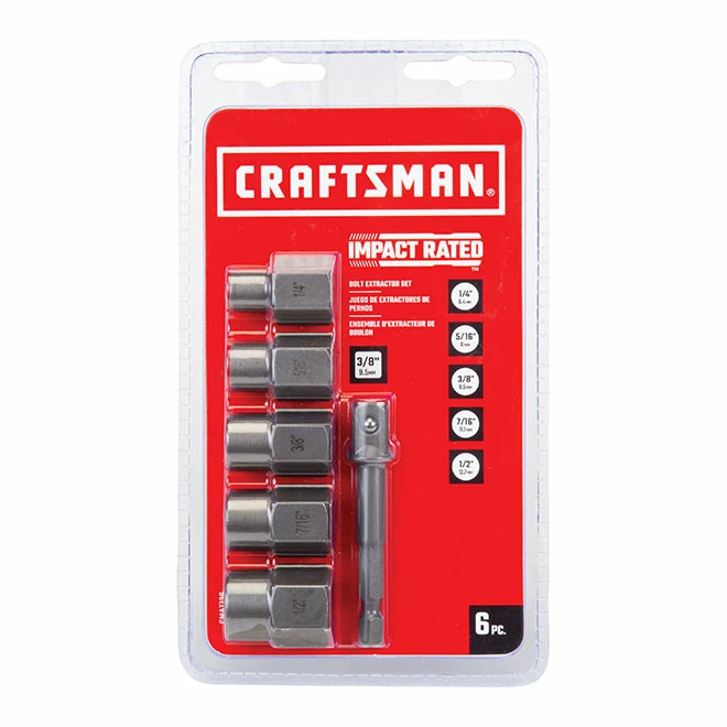 Hot Sale 😍 Craftsman Impact Ready 6-pc bolt Extractor Set - Reverse Spiral Flute - Hex - Carbon Steel ⌛ 2 Hot Sale 😍 Craftsman Impact Ready 6-pc bolt Extractor Set - Reverse Spiral Flute - Hex - Carbon Steel ⌛ - Image 2