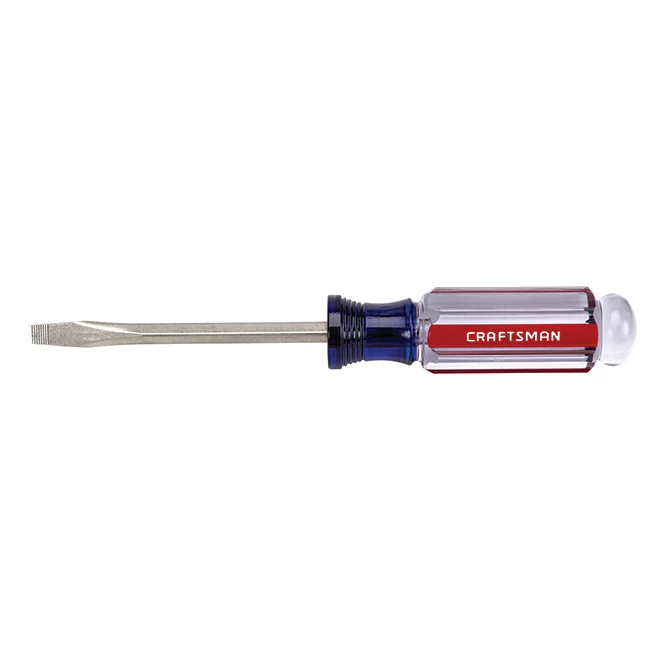 New 🎁 CRAFTSMAN Steel Flat Blade Screwdriver - 1/4" x 4" - Blue/Red ✨ 1 New 🎁 CRAFTSMAN Steel Flat Blade Screwdriver - 1/4" x 4" - Blue/Red ✨