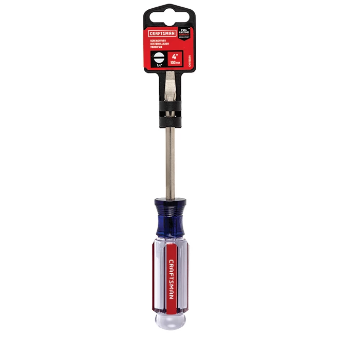 New 🎁 CRAFTSMAN Steel Flat Blade Screwdriver - 1/4" x 4" - Blue/Red ✨ 3 New 🎁 CRAFTSMAN Steel Flat Blade Screwdriver - 1/4" x 4" - Blue/Red ✨ - Image 3