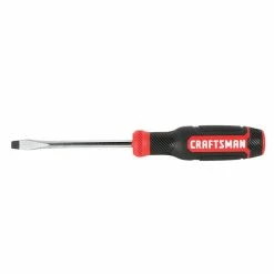 Best Sale 👍 CRAFTSMAN Slotted Screwdriver - Bi-Material - 1/4" x 4" - Red and Black 🧨