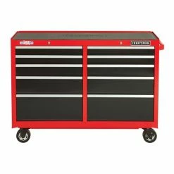 Best reviews of ❤️ CRAFTSMAN Tool Cabinet - 10 Drawers - 52" x 18" x 37.5" - Red and Black ❤️