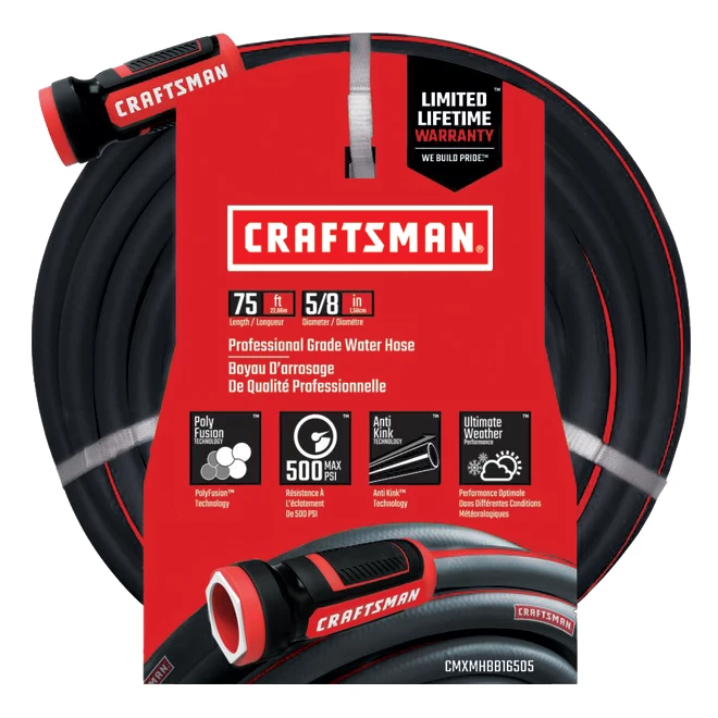 Brand new 🛒 CRAFTSMAN PVC Garden Hose - Professional Grade - 5/8'' - 75' 🌟 1 Brand new 🛒 CRAFTSMAN PVC Garden Hose - Professional Grade - 5/8'' - 75' 🌟